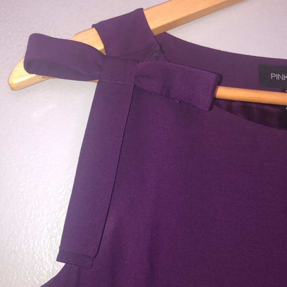 Pink Tartan Purple pencil dress with detachable bows formal 6 - Picture 6 of 14